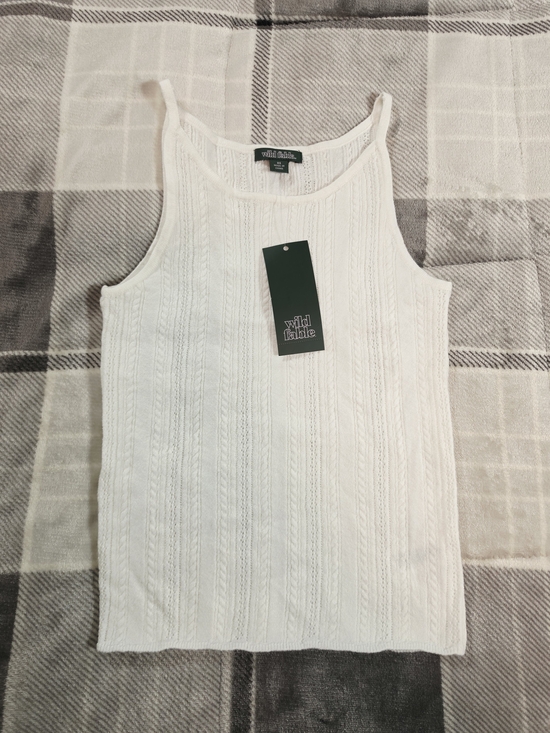 wild fable Tops - wild fable White Knit Tank Top(BSST-06)